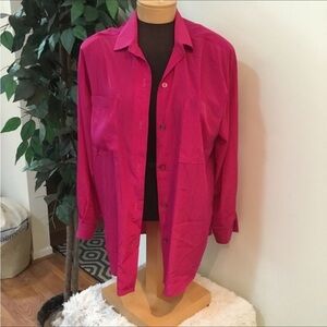 S.G. Sport Vintage button down blouse Womans medium hot pink breast pock…